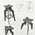 Industrial Birch Plywood Furniture Set 3D model small image 2