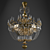 Elegant Golden Crystal Chandelier 3D model small image 1