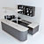Sleek Kitchen Bar Counter 3D model small image 1