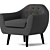 Elegant Ritchie Armchair and Sofa 3D model small image 2