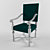 Elegant Vintage Silver Chair 3D model small image 1