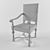 Elegant Vintage Silver Chair 3D model small image 2