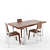 Elegant Modern Dining Set 3D model small image 1