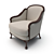Elegant Opera Shelley Armchair 3D model small image 1