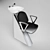 Deep White Sink + Comfy Black Chair 3D model small image 1