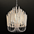 Wooden Whitewash Chandelier: 5-Light Elegant Fixture 3D model small image 1