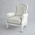 Elegance in White: Dialma Brown Armchair 3D model small image 1