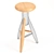 Artek Rocket Wooden Bar Stool 3D model small image 2