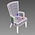 Velvet High-Back Birch Chair - Elegant Chameleon Violet 3D model small image 2