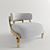 Golden Leaf Cocktail Armchair by Taylor Llorente 3D model small image 2