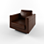 Stylish Leather Office Chair 3D model small image 1