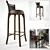 Sleek Swivel Bar Stool 3D model small image 1