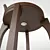 Sleek Swivel Bar Stool 3D model small image 3