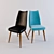 Versatile Blue Lounge Chair - Customize Colors and Finish 3D model small image 1
