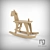 Oak Wood Rocking Horse 3D model small image 2