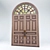 Classic Bell Tower Door with Stained Glass 3D model small image 1