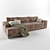 Natuzzi BERNARD Sofa with Pillows & Cover 3D model small image 1