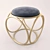 French Elegance: Brass Rings Chair 3D model small image 1