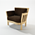 Front Porch Chair | Wooden Frame | Linen & Chenille Fabric 3D model small image 1