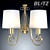Blitz 9239-08 Sconce: Elegant Metal and Fabric Design 3D model small image 2