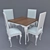 White Classic Chair with Chairs 3D model small image 1