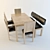 Contemporary Dining Set: 3D Model & Textures 3D model small image 1