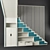 Sleek White Staircase 3D model small image 1