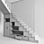 Sleek White Staircase 3D model small image 3