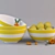 Elegant Serving Bowl - White & Yellow 3D model small image 1