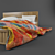 Modern Wooden Bed with Bedding 3D model small image 2