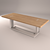 Designer Steel & Solid Wood Desk 3D model small image 1