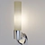Modern Chrome Sconce with Adjustable Glass Shades 3D model small image 1