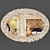 Baroque Carved Wall Mirror 3D model small image 1