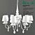 Blanche Ceiling Candelabra: Ideal Lux White Lamp 3D model small image 1