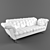 Elegant White Leather Sofa 3D model small image 2