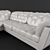 Luxurious White Leather Corner Sofa 3D model small image 2