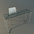 Sleek Glass Furniture 3D model small image 1