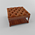 Vintage Leather Club Stool 3D model small image 1