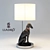 Elegant Lladro Pensive Greyhound Lamp 3D model small image 1