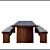 Rustic Wooden Table Set 3D model small image 1