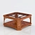 Square Wooden Coffee Table with Artistic Mobile Design 3D model small image 1