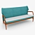 Elegant Bovenkamp Blue Lounge Sofa 3D model small image 1