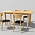 Title: Hygena Merrick Oak Table and 4 Chairs 3D model small image 1