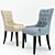 Modern Flynn Scoopback Dining Chair: Fabric Material 3D model small image 1