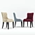 Modern Flynn Scoopback Dining Chair: Fabric Material 3D model small image 3