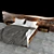 Stylish Wooden Headboard Bed 3D model small image 2