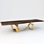 Modern Bronze Wood Dining Table 3D model small image 2