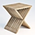 Compact Teak Foldable Stool 3D model small image 1