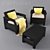 Durable Plastic Corfu Furniture 3D model small image 3