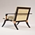 Athens Tufted Lounge Chair 3D model small image 3